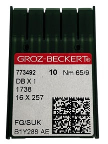 GB1425FB/65  Groz -Beckert Ball Point Needle 1738, SY2270, 16X231, 16X257, DBX1, DBX257-SUK/FG-size # 65/9 NEEDLE  | ---(priced p/needle , order in multiples 10 only)