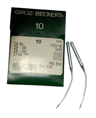 |    GB4345CC/100   |  Groz-Beckert Needle 29-BL, 29-49, 29-34, LWX2T, LWX6T, 2140TP-size # 100/16 NEEDLE  | ---(priced p/needle , order in multiples 10 only)