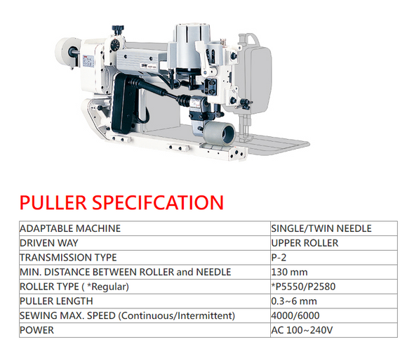 RAC-PULLER/PT  |  Racing Brand Puller Device Top and Bottom Drive -1 or 2 Needle