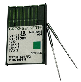 |    GB3800EB/90   |  Groz-Beckert Ball Point Needle UY128GAS SES, 1280 SES, UY128GS SES-SES/FFG-size # 90/14 NEEDLE  | ---(priced p/needle , order in multiples 10 only)
