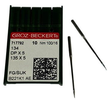 GB2005FB/100 (priced p/ndl , multiples 10 only)  Groz -Beckert Ball Point Needle 134, 797, 135X5, 135X7, 135X25, DPX5-SUK/FG-size # 100/16 NEEDLE  |