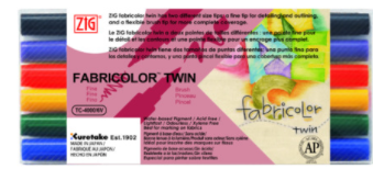 TC-4000/6V  |  ZIG Fabricolor - 6 pack of Twin Fabric Markers