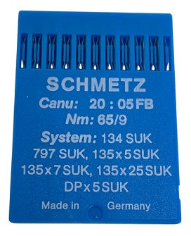 SCH2005FB/65  |  Schmetz Ballpoint Needle 134, 797, 135X5, 135X7, 135X25, DPX5-SUK/FG-size # 65/9 ---(priced p/needle , order in multiples 10 only)