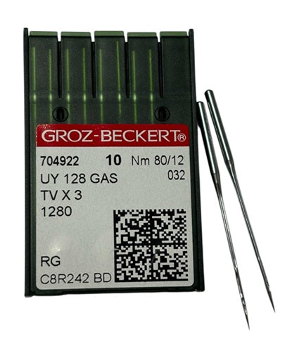 |  704922  |  GB3800/80   |  Groz-Beckert Needle UY128GAS, 1280, 149X3, MY1044, SY7292-size # 80/12 NEEDLE  | ---(priced p/needle , order in multiples 10 only)