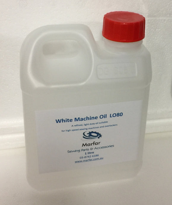 Sewing Machine OIL-1LT  |  1 Litre Container of White machine oil, suitable for high speed sewing machines & overlockers.