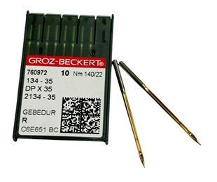 |  760972  |  GB3210/140GEBE Groz -Beckert GEBEDUR Needle 2134-35, 134-35-size # 140/22 NEEDLE  | ---(priced p/needle , order in multiples 10 only)