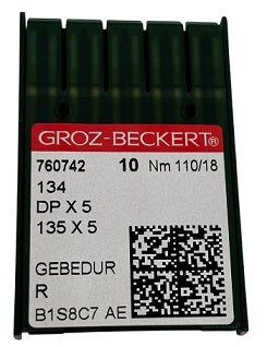 760745  |  GB2005/110GEBE Groz -Beckert GEBEDUR Needle 134, 797, 135X5, 135X7, 135X25, DPX5-size # 110/18 NEEDLE  | ---(priced p/needle , order in multiples 10 only)