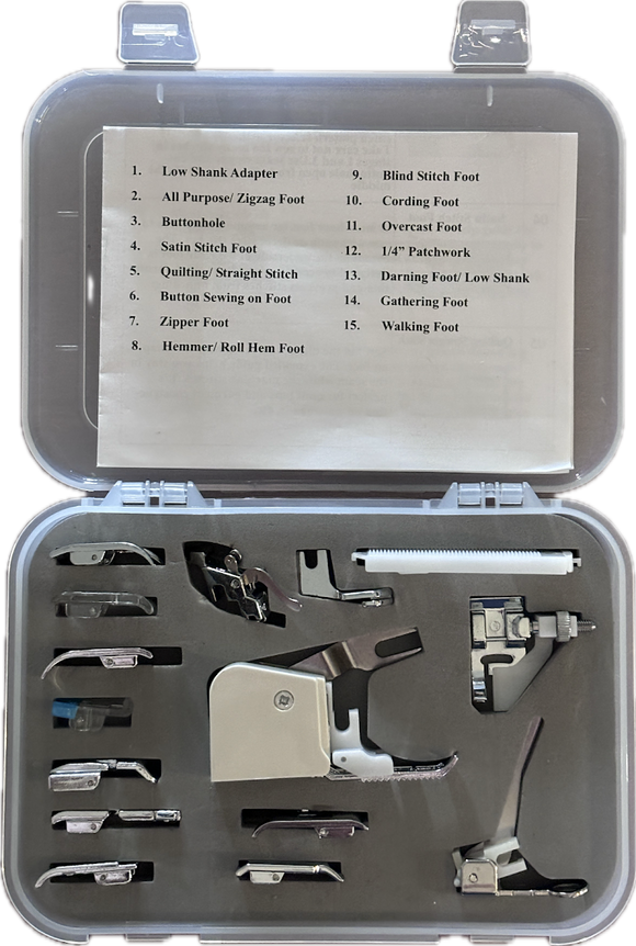 DOM-MAR-015  |  Home Sewing Machine Snap On Feet Assortment.