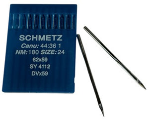 SCH4436/180 (priced p/ndl , multiples 10 only)  Schmetz 62X59, 114SC, DVX59, SY4112-size # 180/24 NEEDLE  |