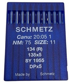SCH2005/75  |  Schmetz Needle 134, 797, 135X5, 135X7, 135X25, DPX5-size # 75/11 ---(priced p/needle , order in multiples 10 only)