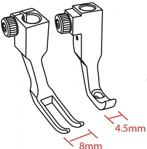 KH-KP1525-N071  |  Narrow Presser Feet for Pfaff models: 1445 , 1525, 2545.