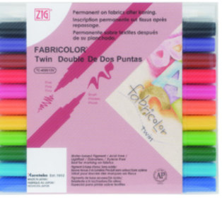 TC-4000/12V | ZIG Fabricolor - 12 pack of Twin Fabric Markers