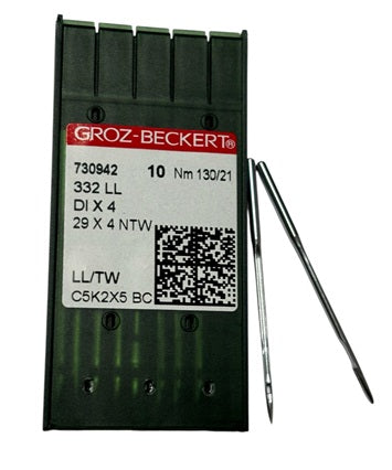 |  730942  |  GB3515AS/130   |  Groz-Beckert Leather Needle 332LL, 29X4NTW, DIX4-NTW/LL-size # 130/21 NEEDLE  | ---(priced p/needle , order in multiples 10 only)