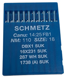 SCH1425FB/110  |  Schmetz Ballpoint Needle 1738, SY2270, 16X231, 16X257, DBX1, DBX257-SUK/FG-size # 110/18 ---(priced p/needle , order in multiples 10 only)