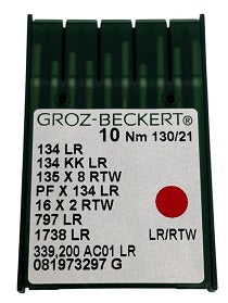 715072  |  GB2005AX/130 Groz -Beckert Leather Needle 135X8, 134, 797-NRTW/LR-size # 130/21 NEEDLE  | ---(priced p/needle , order in multiples 10 only)
