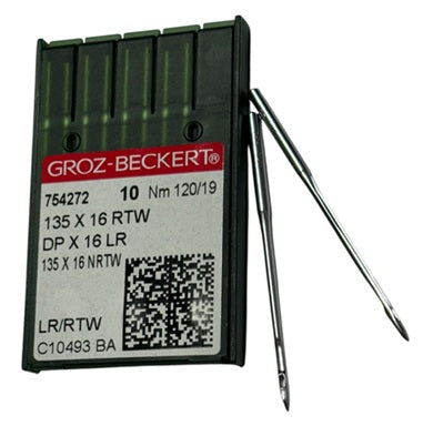 |  754272  |  GB3720AX/120 Groz -Beckert Leather Needle 3355-86, 135X16 NRTW/LR-size # 120/19 NEEDLE  | ---(priced p/needle , order in multiples 10 only)