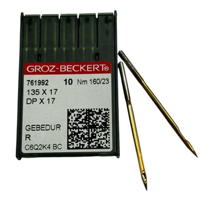 |  761992  |  GB3720/160GEBE Groz -Beckert GEBEDUR Needle 135X17, DPX17, SY3355-size # 160/23 NEEDLE  | ---(priced p/needle , order in multiples 10 only)