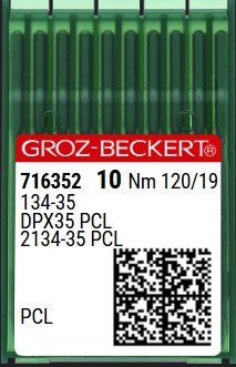 |  716352  |  GB3210YL/120  |  Groz Beckert  Leather Needle 2134-35, 134-35-PCL-size # 120/19 ---(priced p/needle , order in multiples 10 only)