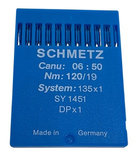 707014  | SCH0650/120  |  Schmetz Needle 135X1, DPX1, SY1451-size # 120/19 ---(priced p/needle , order in multiples 10 only)