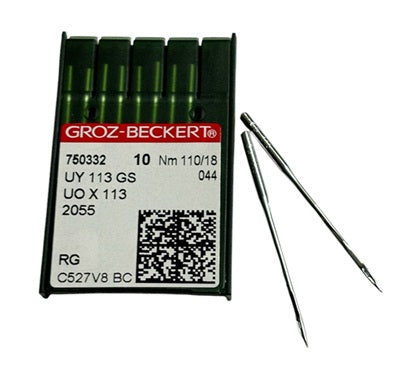 |  750332  |  GB2665/110   |  Groz-Beckert Needle UY113GS, UOX113, SY7090-size # 110/18 NEEDLE  | ---(priced p/needle , order in multiples 10 only)
