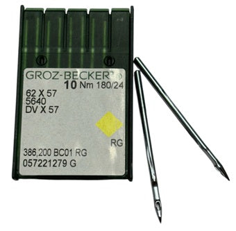 |  736512  |  GB3330/180 Groz -Beckert Needle 62X57, DVX57, 5640, SY3260-size # 180/24 NEEDLE  | ---(priced p/needle , order in multiples 10 only)