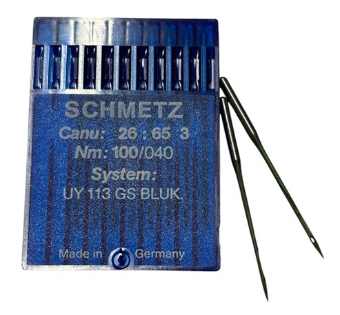 |    SCH2665/100BLUK  |  Schmetz BlukoldUY113GS, UOX113, SY7090-size # 100/16 ---(priced p/needle , order in multiples 10 only)