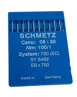 SCH0830/100  |  Schmetz Needle 750, EBX750, SY6482-size # 100/16 ---(priced p/needle , order in multiples 10 only)