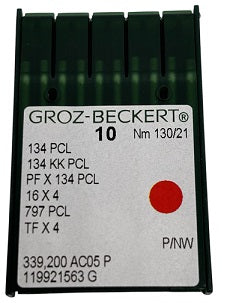 715462  |  GB2005YL/130 Groz -Beckert Leather Needle 134-PCL-size # 130/21 NEEDLE  | ---(priced p/needle , order in multiples 10 only)