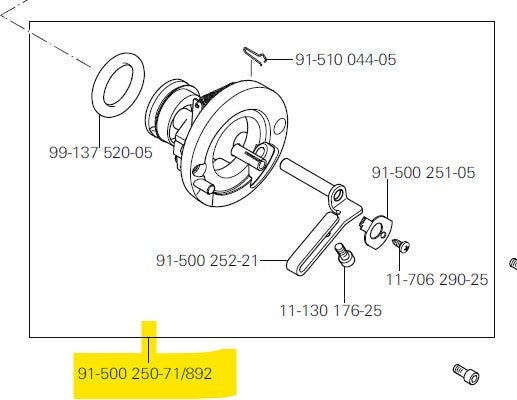 PF-91-500250-71/892  |  Bobbin Winder Assembly for Pfaff 2546