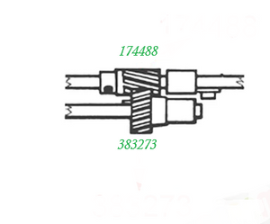 SIN-383273/174488 |  Feed Dog Drive Shaft Gear 
 Set Domestic Singer 510 513 514 518 522 527 530 383273AS