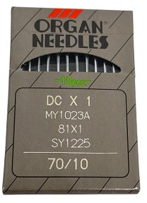 ORG0336/70  |  Organ Brand Needle B27, 81X1, DCX27, DCX1, SY6120, MY1023-size # 70/10 ---(priced p/needle , order in multiples 10 only)