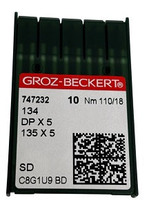 747232  |  GB2005ME/110  Groz -Beckert Leather Needle 134SD /DPX5/135X5/135X7/DBX1 SD point  |) ---(priced p/needle , order in multiples 10 only)