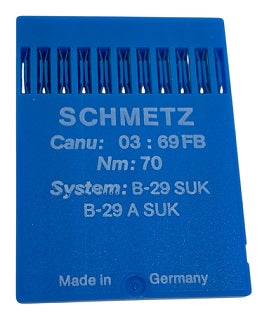 SCH0369FB/70  |  Schmetz Ballpoint Needle B29, B29A, 3029GS, SY6125-SUK/FG-size # 70/10 ---(priced p/needle , order in multiples 10 only)
