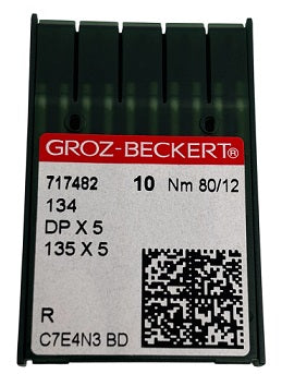 717482  |  GB2005/80 Groz -Beckert Needle 134, 797, 135X5, 135X7, 135X25, DPX5-size # 80/12 NEEDLE  | ---(priced p/needle , order in multiples 10 only)