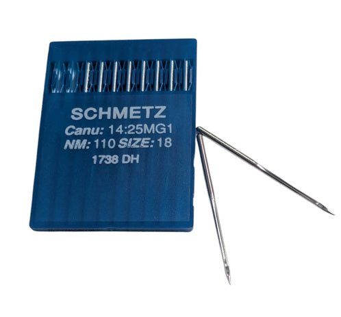 |  718534  |  SCH1425MF/110  |sch1425MG |  1738DH   |  Schmetz Leather point Needle 16X230, 1738D-TRI/D-size # 110/18 ---(priced p/needle , order in multiples 10 only)