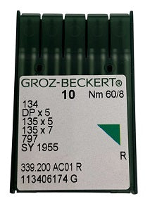 GB2005/60 Groz -Beckert Needle 134, 797, 135X5, 135X7, 135X25, DPX5-size # 60/8 NEEDLE  | ---(priced p/needle , order in multiples 10 only)