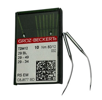 |  729412  |  GB4345CC/80   |  Groz-Beckert Needle 29-BL, 29-49, 29-34, LWX2T, LWX6T, 2140TP-size # 80/12 NEEDLE  | ---(priced p/needle , order in multiples 10 only)