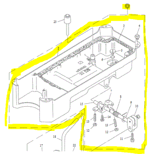 JK-229-31851  |  repls. 110-47057 Oil Sump for certain machines in the JUKI DDL, DLD & DLN ranges ( also 401-02085)