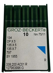 717472  |  GB2005/75 Groz -Beckert Needle 134, 797, 135X5, 135X7, 135X25, DPX5-size # 75/11 NEEDLE  | ---(priced p/needle , order in multiples 10 only)