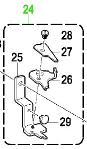 BR-S50404-501  |  Upper thread trimmer / nipper Assembly for Brother HE-800A Button holer