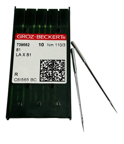 |  739562  |  GB4425/110   |  Groz-Beckert Needle LAX81, 81-size # 110/18 NEEDLE  | ---(priced p/needle , order in multiples 10 only)
