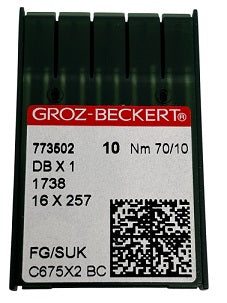 773502  | GB1425FB/70  Groz -Beckert Ball Point Needle 1738, SY2270, 16X231, 16X257, DBX1, DBX257-SUK/FG-size # 70/10 NEEDLE  | ---(priced p/needle , order in multiples 10 only)