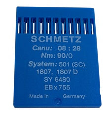 SCH0828/90  |  Schmetz Needle 501, EBX755, 1807, 1807D-size # 90/14 ---(priced p/needle , order in multiples 10 only)