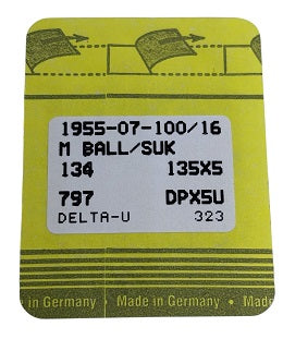 SNF2005FB/100  |  Singer Brand Needle 134, 797, 135X5, 135X7, 135X25, DPX5-SUK/FG-size # 100/16 ---(priced p/needle , order in multiples 10 only)