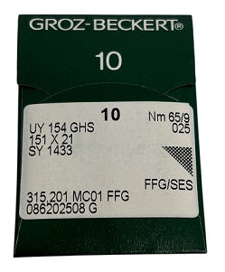 706532  |GB0660FB/65  Groz -Beckert Ball Point Needle UY154GHS, SY1434-SUK/FG-size # 65/9 NEEDLE  | ---(priced p/needle , order in multiples 10 only)