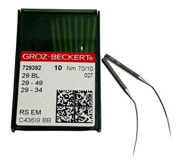 |  729392  |  GB4345CC/70   |  Groz-Beckert Needle 29-BL, 29-49, 29-34, LWX2T, LWX6T, 2140TP-size # 70/10 NEEDLE  | ---(priced p/needle , order in multiples 10 only)