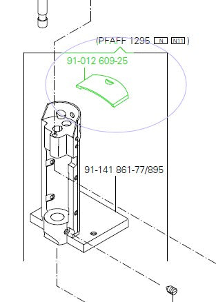 PF-91-012609-25  | Slide Plate for Pfaff 1295 Post Machine.