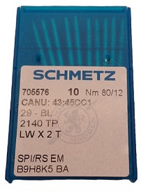 SCH4345CC/80 (priced p/ndl , multiples 10 only)  Schmetz 29-BL, 29-49, 29-34, LWX2T, LWX6T, 2140TP-size # 80/12 NEEDLE  |