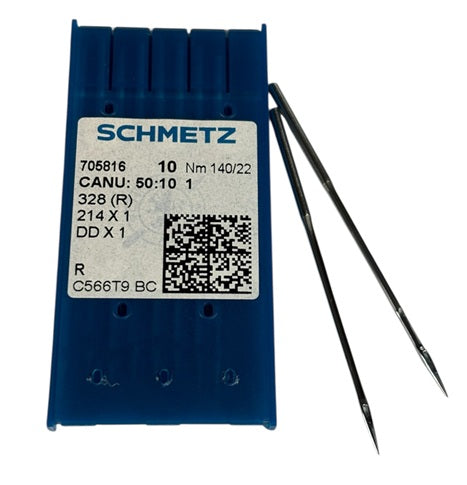 |    SCH5010/140  |  Schmetz 214X1, 328, DDX1, SY4950-size # 140/22 ---(priced p/needle , order in multiples 10 only)