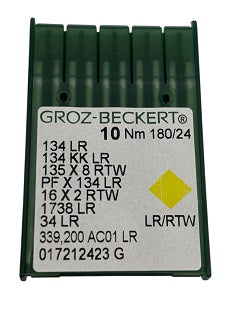715152  |  GB2005AX/180 Groz -Beckert Leather Needle 135X8, 134, 797-NRTW/LR-size # 180/24 NEEDLE  | ---(priced p/needle , order in multiples 10 only)